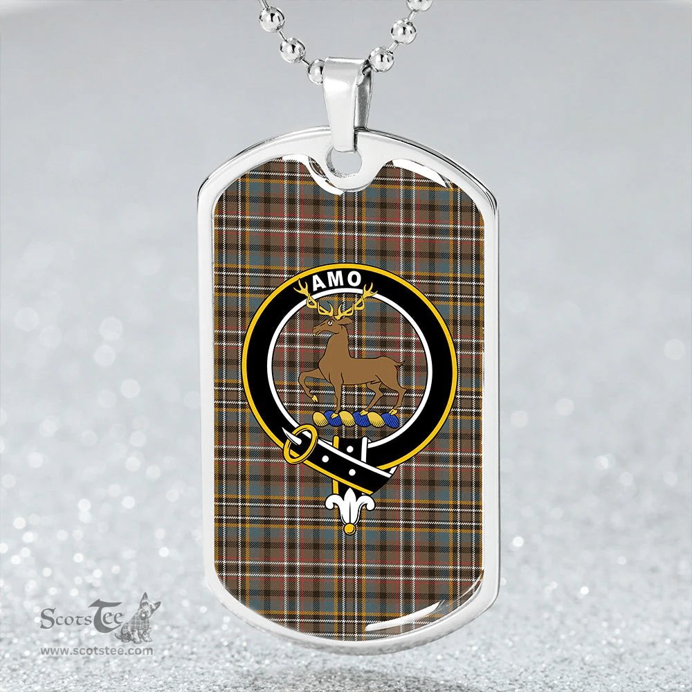 ScottishPlaid Scott Green Weathered Clan Tartan Dog Tag Necklace - Crest Classic Scottish Plaid Tartan Plaid