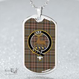 ScottishPlaid Scott Green Weathered Clan Tartan Dog Tag Necklace - Crest Classic Scottish Plaid Tartan Plaid