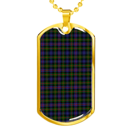 Scottish Murray of Atholl Modern Clan Tartan Dog Tag Necklace - Classic Scottish Plaid Tartan Plaid