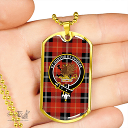 ScottishPlaid Marjoribanks Ancient Clan Tartan Dog Tag Necklace - Crest Classic Scottish Plaid Tartan Plaid