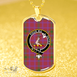 ScottishPlaid MacTier Ancient Clan Tartan Dog Tag Necklace - Crest Classic Scottish Plaid Tartan Plaid