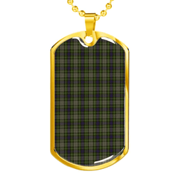 Scottish Davidson Tulloch Dress Clan Tartan Dog Tag Necklace - Classic Scottish Plaid Tartan Plaid