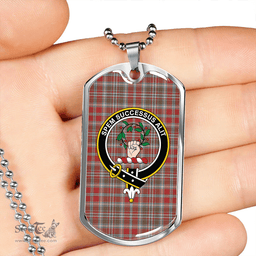 ScottishPlaid Ross Wedding Dress Weathered Clan Tartan Dog Tag Necklace - Crest Classic Scottish Plaid Tartan Plaid