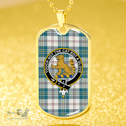 ScottishPlaid MacPherson Dress Blue Modern Clan Tartan Dog Tag Necklace - Crest Classic Scottish Plaid Tartan Plaid