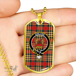 ScottishPlaid MacGill Modern Clan Tartan Dog Tag Necklace - Crest Classic Scottish Plaid Tartan Plaid