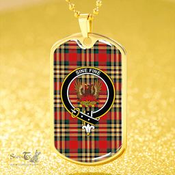 ScottishPlaid MacGill Modern Clan Tartan Dog Tag Necklace - Crest Classic Scottish Plaid Tartan Plaid