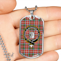 ScottishPlaid Ritchie Ancient Clan Tartan Dog Tag Necklace - Crest Classic Scottish Plaid Tartan Plaid