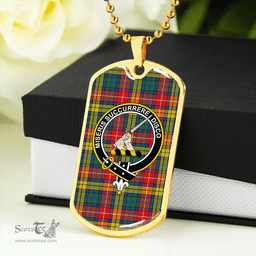 ScottishPlaid MacMillan #2 Modern Clan Tartan Dog Tag Necklace - Crest Classic Scottish Plaid Tartan Plaid