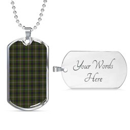 Scottish Davidson Tulloch Dress Clan Tartan Dog Tag Necklace - Classic Scottish Plaid Tartan Plaid