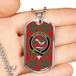 ScottishPlaid MacDougall (Clans Originaux) Modern Clan Tartan Dog Tag Necklace - Crest Classic Scottish Plaid Tartan Plaid