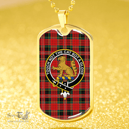 ScottishPlaid MacPherson Modern Clan Tartan Dog Tag Necklace - Crest Classic Scottish Plaid Tartan Plaid