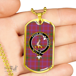 ScottishPlaid MacTier Ancient Clan Tartan Dog Tag Necklace - Crest Classic Scottish Plaid Tartan Plaid