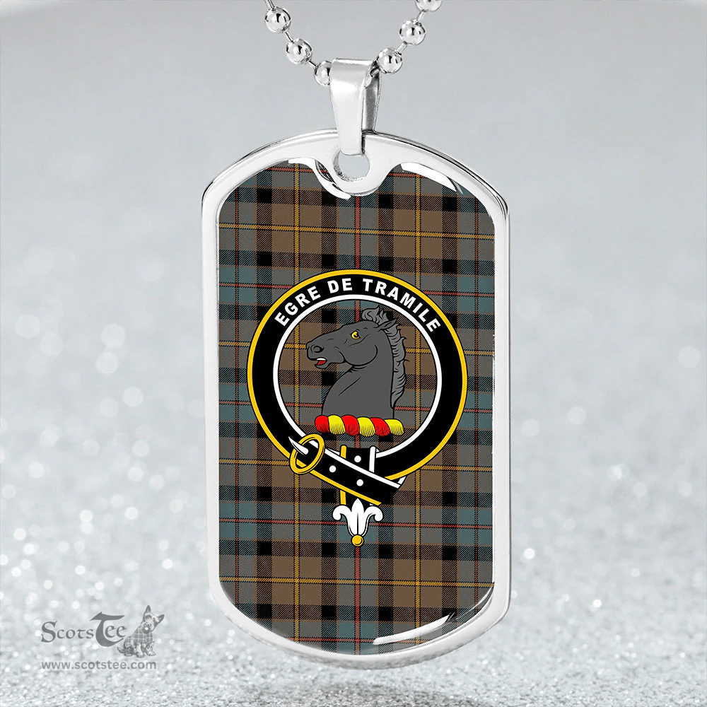 ScottishPlaid Tait Weathered Clan Tartan Dog Tag Necklace - Crest Classic Scottish Plaid Tartan Plaid