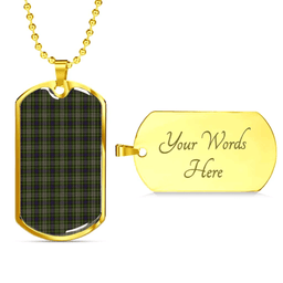 Scottish Davidson Tulloch Dress Clan Tartan Dog Tag Necklace - Classic Scottish Plaid Tartan Plaid