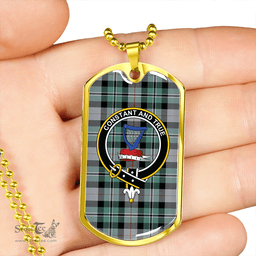 ScottishPlaid Rose Hunting #2 Ancient Clan Tartan Dog Tag Necklace - Crest Classic Scottish Plaid Tartan Plaid