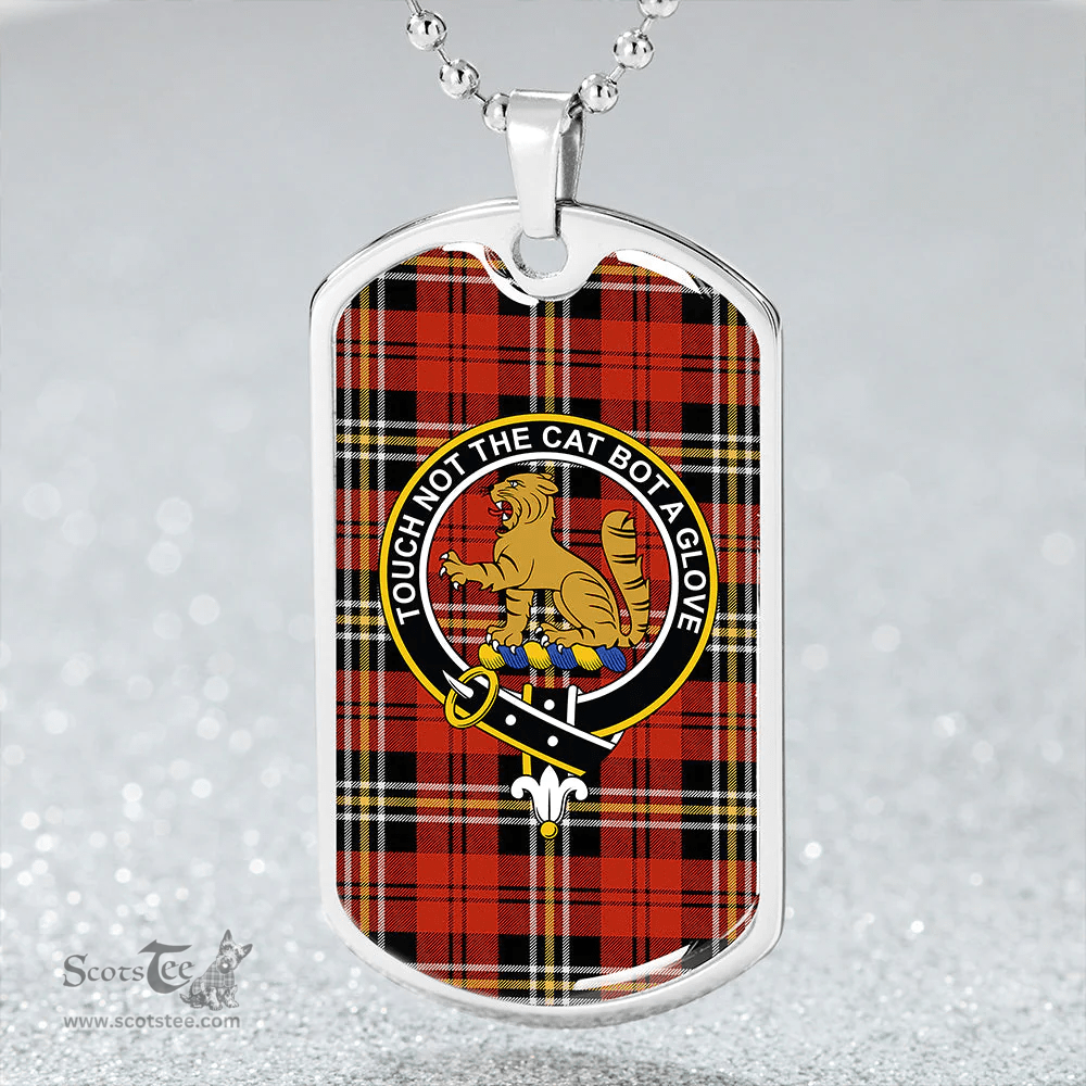 ScottishPlaid MacPherson of Cluny Red Ancient Clan Tartan Dog Tag Necklace - Crest Classic Scottish Plaid Tartan Plaid