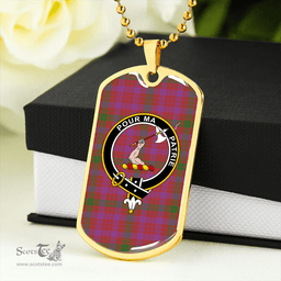 ScottishPlaid MacTier Ancient Clan Tartan Dog Tag Necklace - Crest Classic Scottish Plaid Tartan Plaid