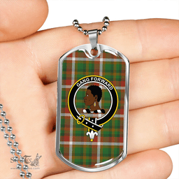 ScottishPlaid Stirling Millennium Modern Clan Tartan Dog Tag Necklace - Crest Classic Scottish Plaid Tartan Plaid