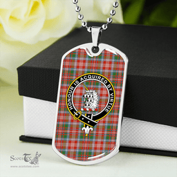 ScottishPlaid Ritchie Ancient Clan Tartan Dog Tag Necklace - Crest Classic Scottish Plaid Tartan Plaid