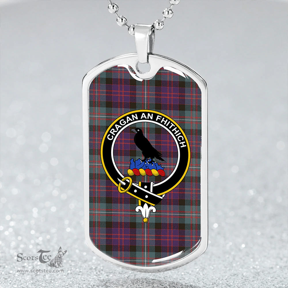 ScottishPlaid MacDonell of Glengarry Weathered Clan Tartan Dog Tag Necklace - Crest Classic Scottish Plaid Tartan Plaid