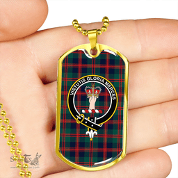 ScottishPlaid Robertson of Struan Modern Clan Tartan Dog Tag Necklace - Crest Classic Scottish Plaid Tartan Plaid