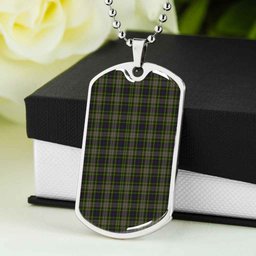 Scottish Davidson Tulloch Dress Clan Tartan Dog Tag Necklace - Classic Scottish Plaid Tartan Plaid