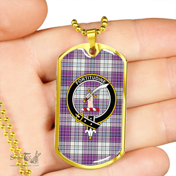 ScottishPlaid MacRae Purple Dress Modern Clan Tartan Dog Tag Necklace - Crest Classic Scottish Plaid Tartan Plaid
