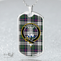 ScottishPlaid Malcolm Dress Modern Clan Tartan Dog Tag Necklace - Crest Classic Scottish Plaid Tartan Plaid