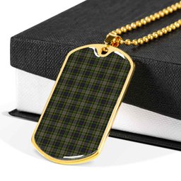 Scottish Davidson Tulloch Dress Clan Tartan Dog Tag Necklace - Classic Scottish Plaid Tartan Plaid