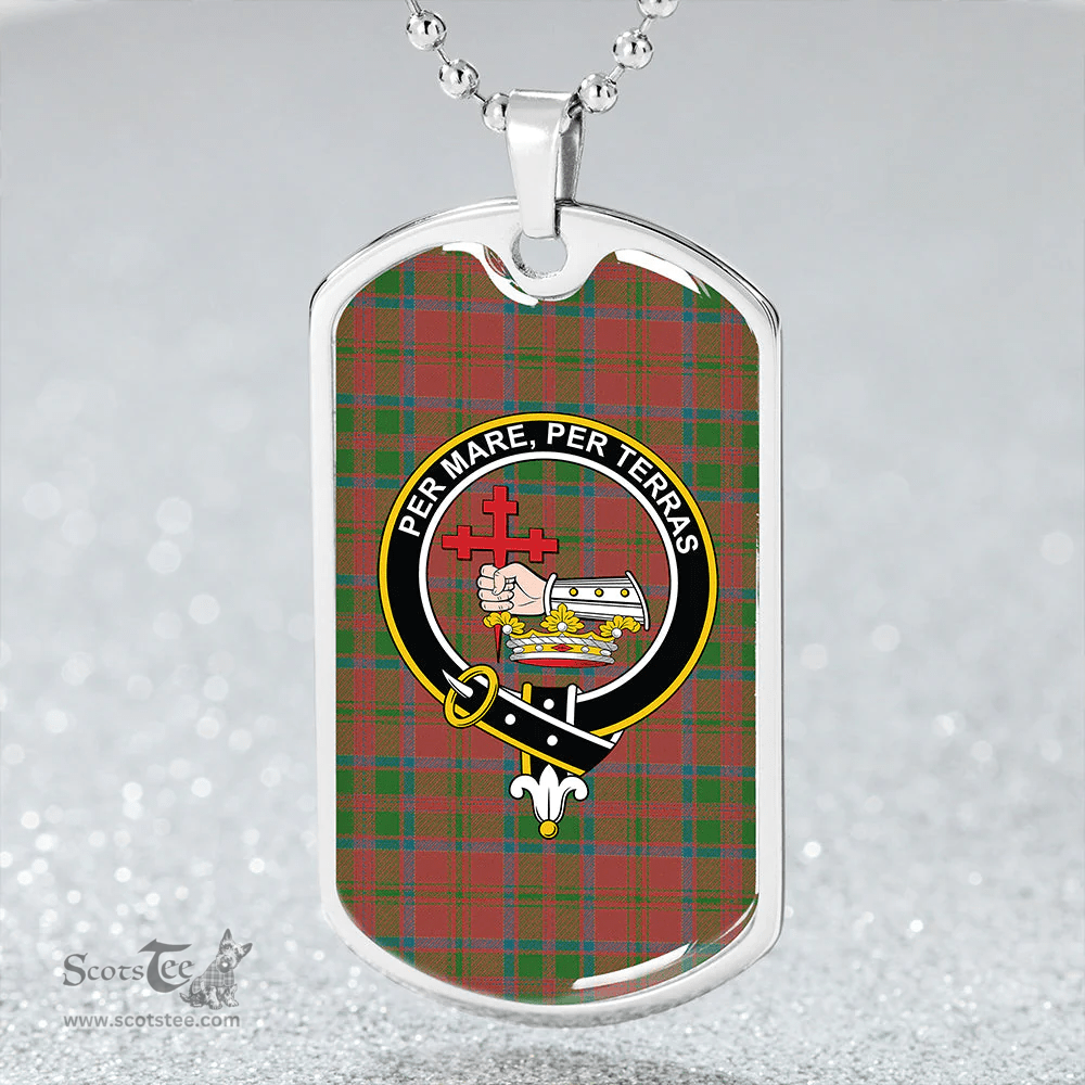 ScottishPlaid MacDonald of Glencoe (Donald of Glencoe) Ancient Clan Tartan Dog Tag Necklace - Crest Classic Scottish Plaid Tartan Plaid