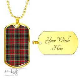 Scottish Anderson of Arbrake Clan Tartan Dog Tag Necklace - Classic Scottish Plaid Tartan Plaid