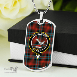 ScottishPlaid MacDougall William Ancient Clan Tartan Dog Tag Necklace - Crest Classic Scottish Plaid Tartan Plaid