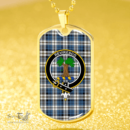 ScottishPlaid MacEwan Dress Arisaid Ancient Clan Tartan Dog Tag Necklace - Crest Classic Scottish Plaid Tartan Plaid