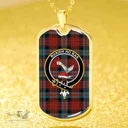 ScottishPlaid MacDougall William Ancient Clan Tartan Dog Tag Necklace - Crest Classic Scottish Plaid Tartan Plaid