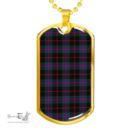 Scottish Nairn Clan Tartan Dog Tag Necklace - Classic Scottish Plaid Tartan Plaid