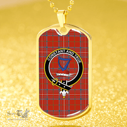 ScottishPlaid Rose Ancient Clan Tartan Dog Tag Necklace - Crest Classic Scottish Plaid Tartan Plaid