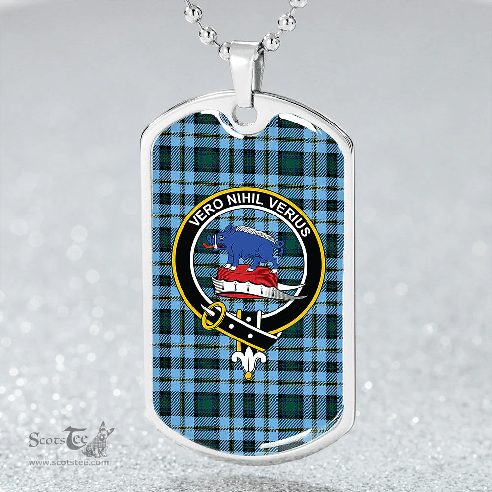 ScottishPlaid Weir Modern Clan Tartan Dog Tag Necklace - Crest Classic Scottish Plaid Tartan Plaid