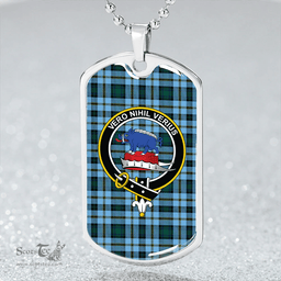 ScottishPlaid Weir Modern Clan Tartan Dog Tag Necklace - Crest Classic Scottish Plaid Tartan Plaid