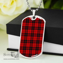 Scottish Ettrick District Clan Tartan Dog Tag Necklace - Classic Scottish Plaid Tartan Plaid