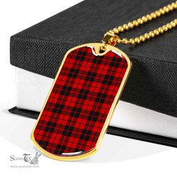 Scottish Ettrick District Clan Tartan Dog Tag Necklace - Classic Scottish Plaid Tartan Plaid