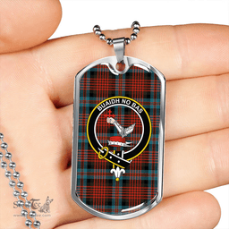 ScottishPlaid MacDougall William Ancient Clan Tartan Dog Tag Necklace - Crest Classic Scottish Plaid Tartan Plaid