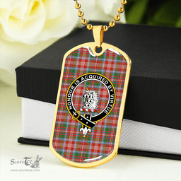 ScottishPlaid Ritchie Ancient Clan Tartan Dog Tag Necklace - Crest Classic Scottish Plaid Tartan Plaid