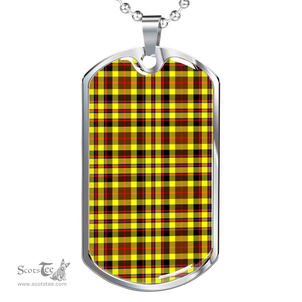 Scottish Jardine Clan Tartan Dog Tag Necklace - Classic Scottish Plaid Tartan Plaid