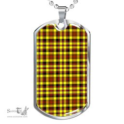 Scottish Jardine Clan Tartan Dog Tag Necklace - Classic Scottish Plaid Tartan Plaid