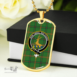 ScottishPlaid Strachan Hunting Modern Clan Tartan Dog Tag Necklace - Crest Classic Scottish Plaid Tartan Plaid