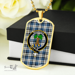 ScottishPlaid MacEwan Dress Arisaid Ancient Clan Tartan Dog Tag Necklace - Crest Classic Scottish Plaid Tartan Plaid