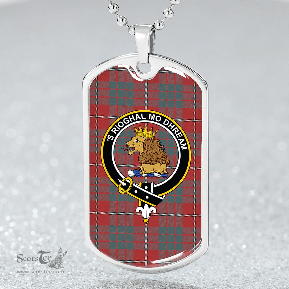 ScottishPlaid MacGregor of Balquhidder (Gregor of Balquhidder) Weathered Clan Tartan Dog Tag Necklace - Crest Classic Scottish Plaid Tartan Plaid