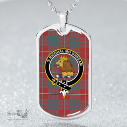 ScottishPlaid MacGregor of Balquhidder (Gregor of Balquhidder) Weathered Clan Tartan Dog Tag Necklace - Crest Classic Scottish Plaid Tartan Plaid