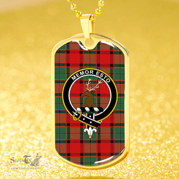 ScottishPlaid MacPhail Modern Clan Tartan Dog Tag Necklace - Crest Classic Scottish Plaid Tartan Plaid