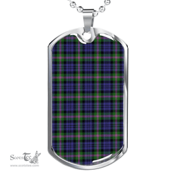 Scottish Baird Modern Clan Tartan Dog Tag Necklace - Classic Scottish Plaid Tartan Plaid